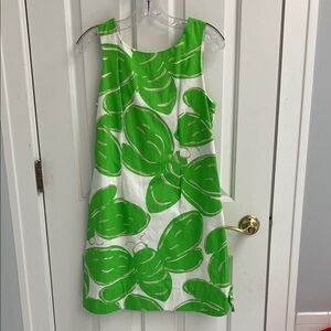Green and White Sleeveless Dress